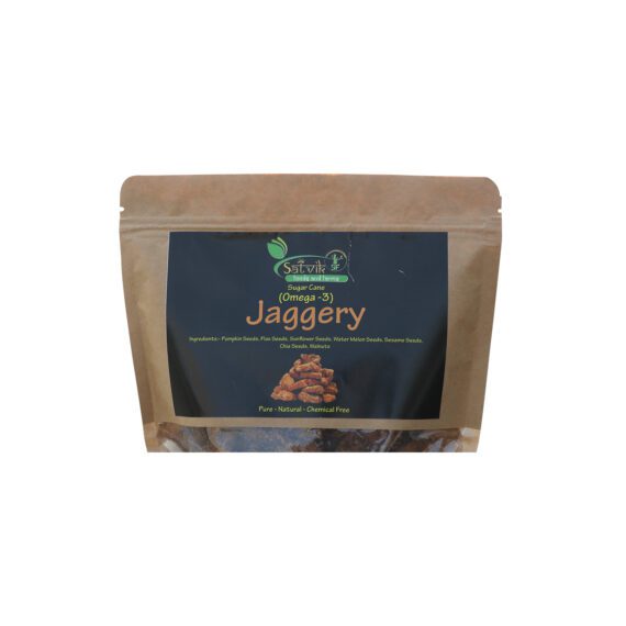 Sugar Cane Omega 3 Jaggery - ⁠Satvik Foods & Farms, 100% Organic. 100% Natural.